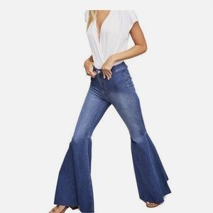 We The Free Dark Blue Flare Jeans